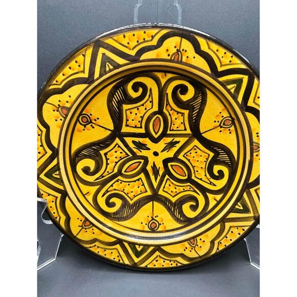 Vintage Handpainted Moroccan Mandala Plate - Picture 4 of 10